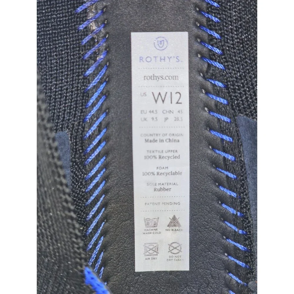 Rothy's Women's Black Knit The Loafer Casual Lightweight Flats Shoes Sz 12 2689 - Picture 8 of 16